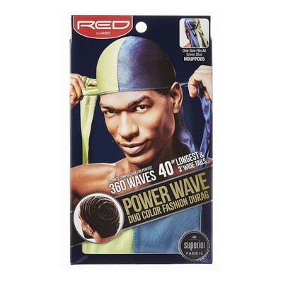 Power Wave Duo Color Fashion Durag -Green Blue