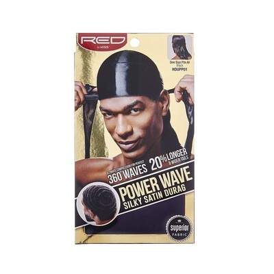 Power Wave Silky Satin Durag- Black
