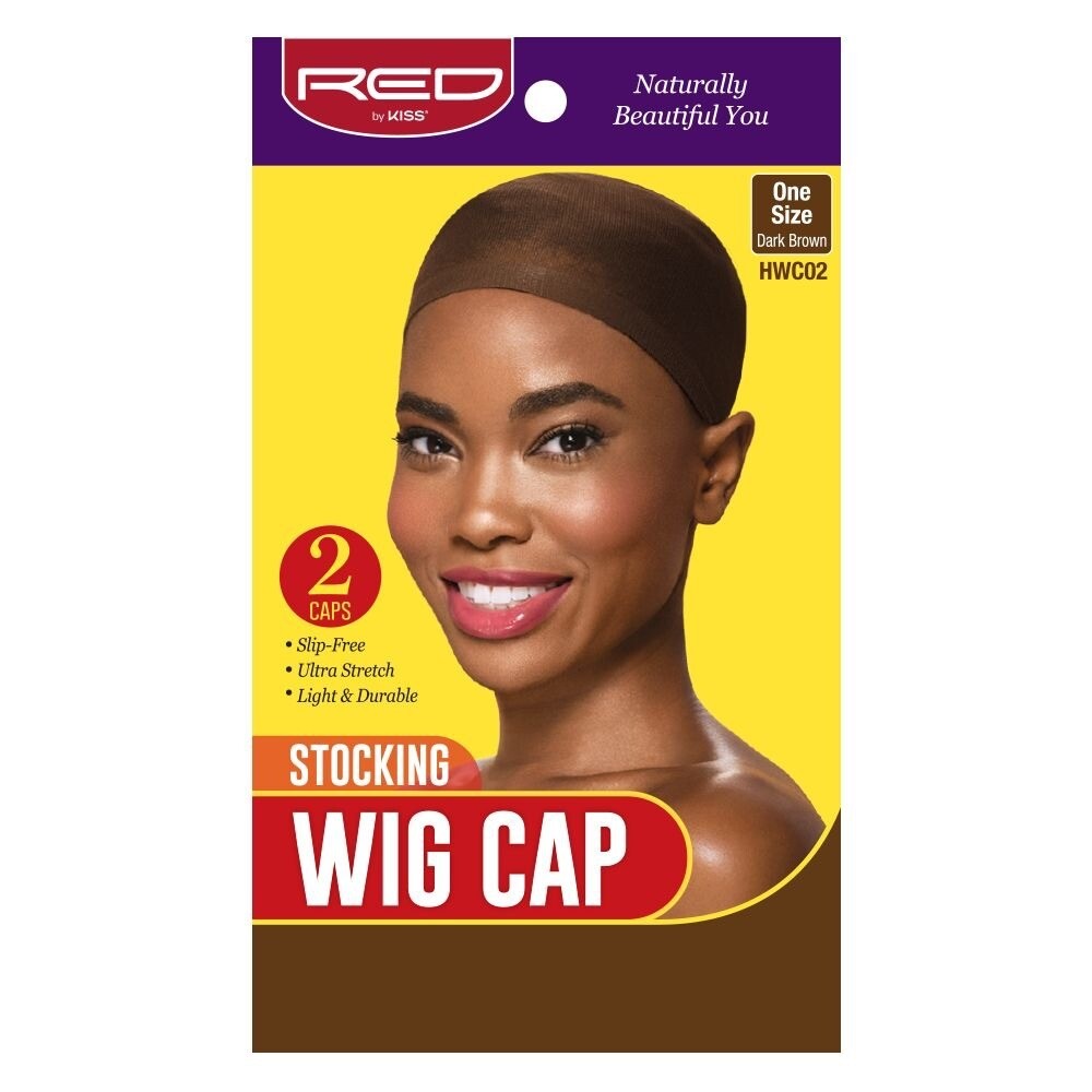 Stocking Wig Cap, Dark Brown (2 Caps)