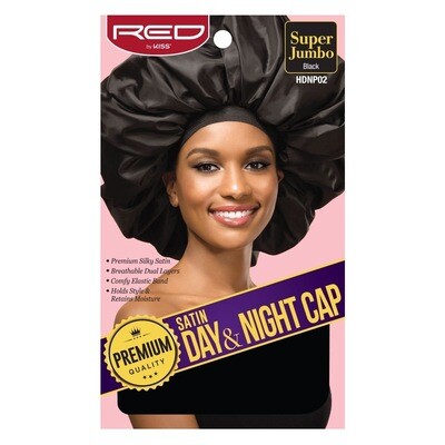 Satin Day &amp; Night Cap, Black,Super Jumbo