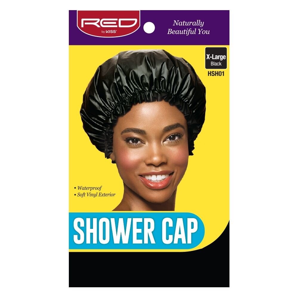 Shower cap, Black, X-Large
