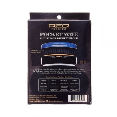Premium Pocket Wave Brush With Case - Hard