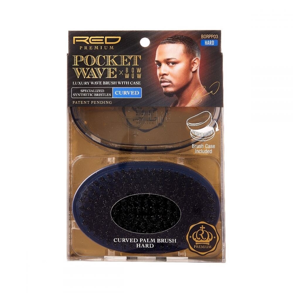 Premium Pocket Wave Brush With Case - Hard