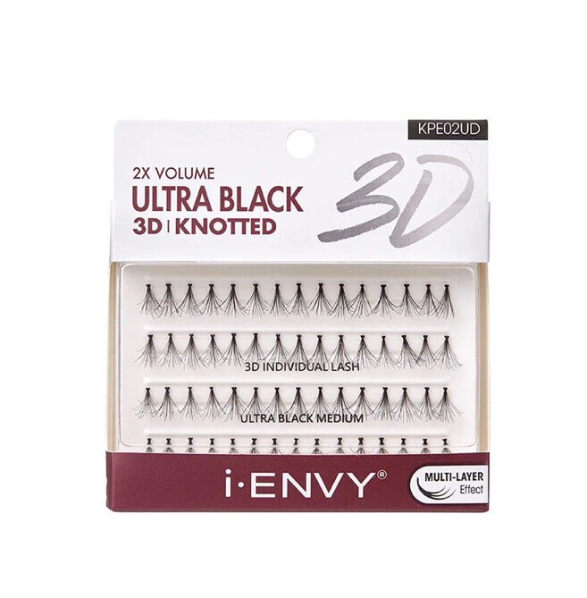 Kiss i-Envy Knotted Ultra Black 3D Individual Lash - Medium