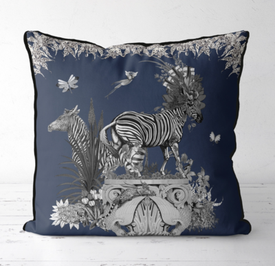 Blue Zebra Pillow Cover