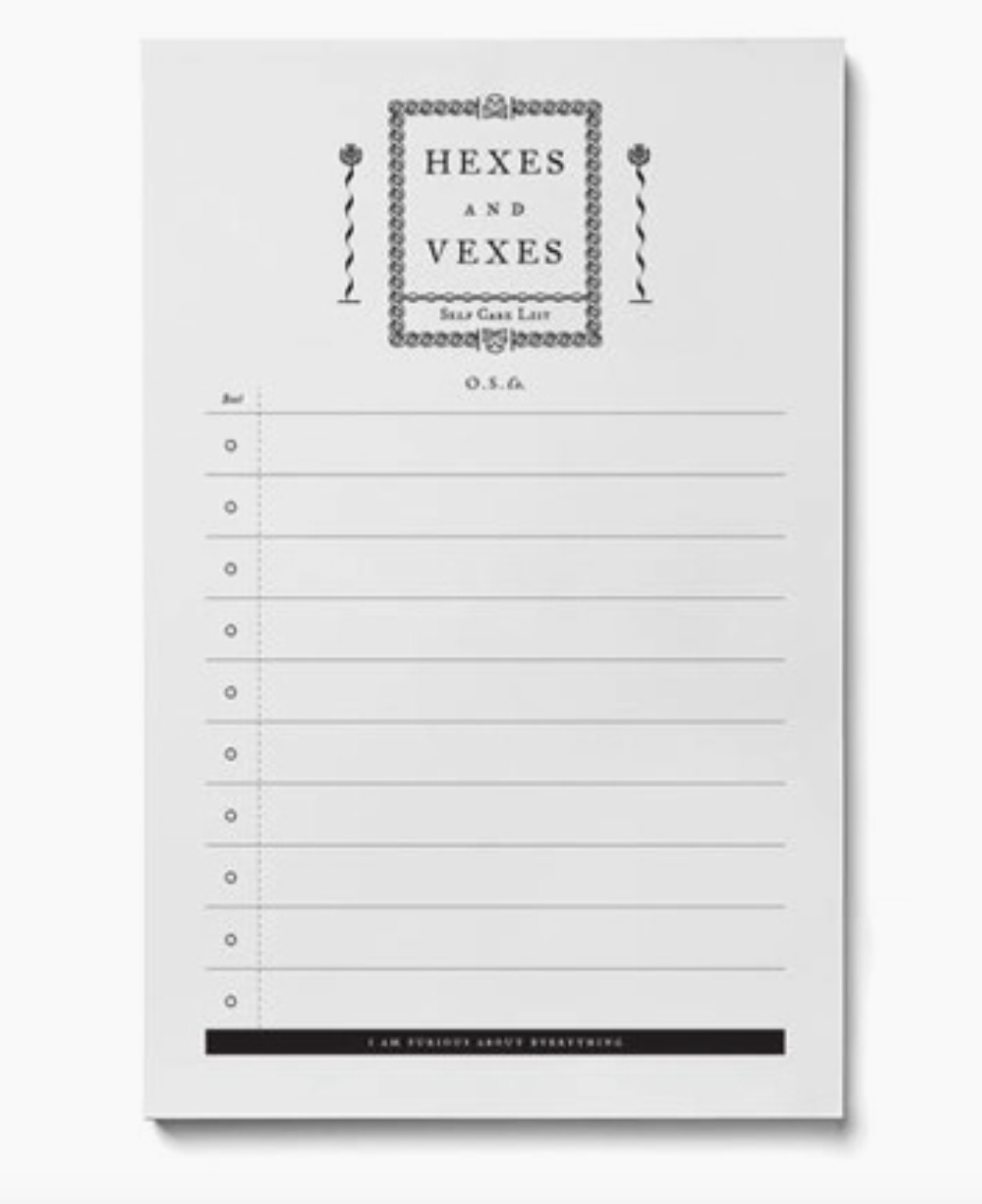 Witch List Note pad
