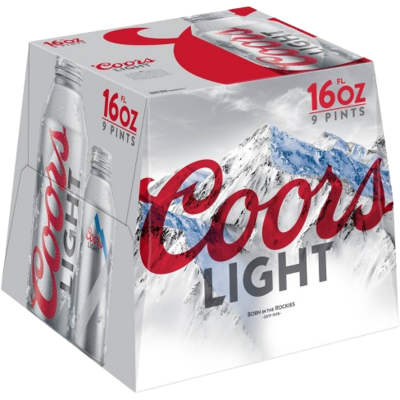 Coors Light Aluminum 16 Oz 9 Pack (Can)