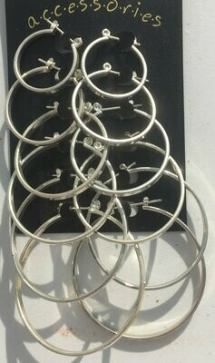 Set Of 6 Pairs Of Hoop Earrings