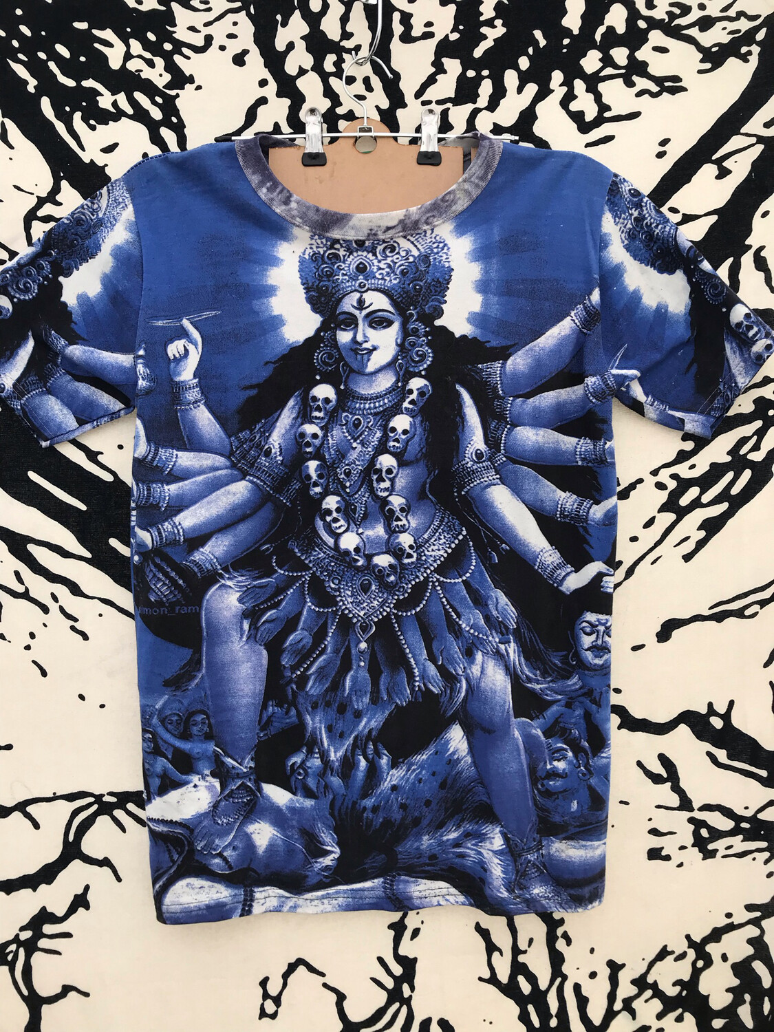 Shira Deity Print T Shirt ( Chest 38"") - BLUE