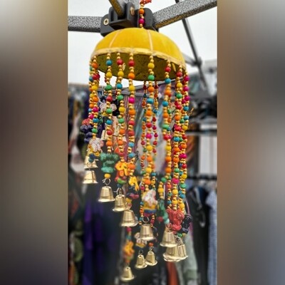 Yellow Top Decorative Elephant Hanging Bell Garland
