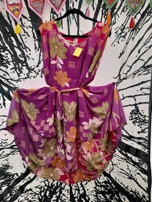 Layered Dress #5 - Pink/Purple Print - 60