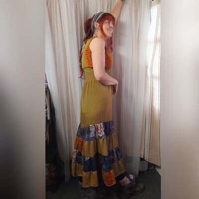 Recycled Sari Summer Dress -Small- #4