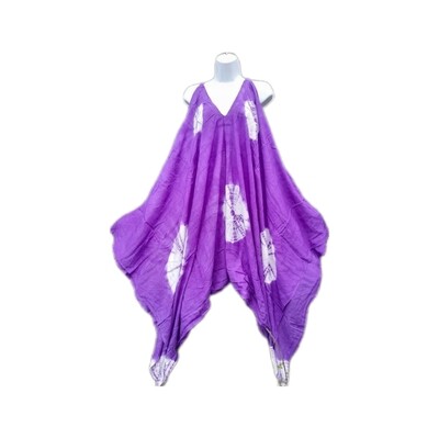 Purple Tie Dye Starburst Print Playsuit 