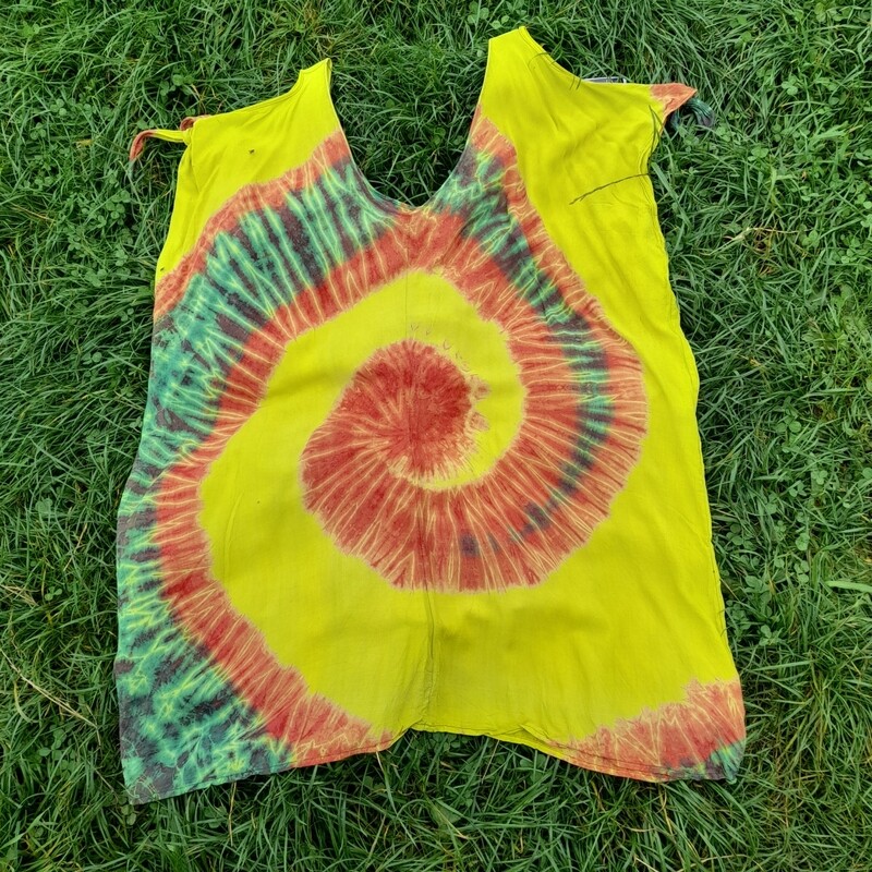 SG - Keyhole Sleeve Tie Dye T Shirt Top/Dress - Super Goddess