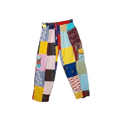 Lightweight Patchwork Trousers - Red/Yellow/Pink#3