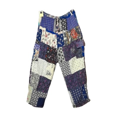 Lightweight Patchwork Trousers - Cottage Blue#8