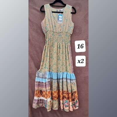 Recycled Sari Summer Dress -Small- #16