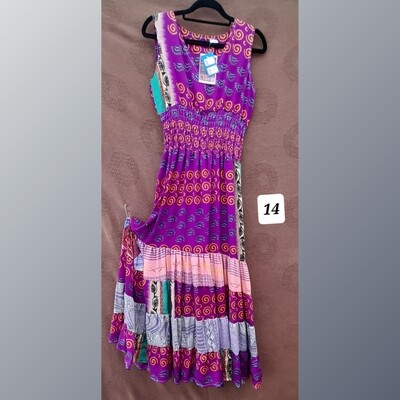 Recycled Sari Summer Dress -Small- #14