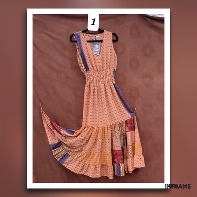 Recycled Sari Summer Dress -Small- #1