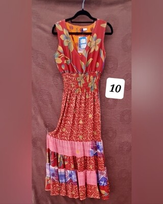 Recycled Sari Summer Dress -Small- #10