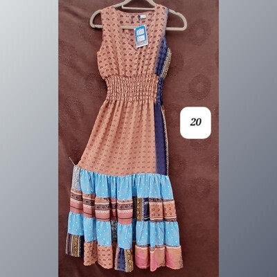 Recycled Sari Summer Dress -Small- #20