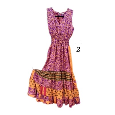 Recycled Sari Summer Dress -Small- #2