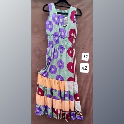 Recycled Sari Summer Dress -Small- #17