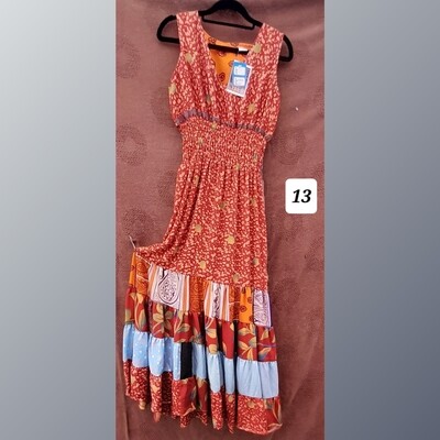 Recycled Sari Summer Dress -Small- #13