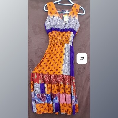 Recycled Sari Summer Dress -Small- #19