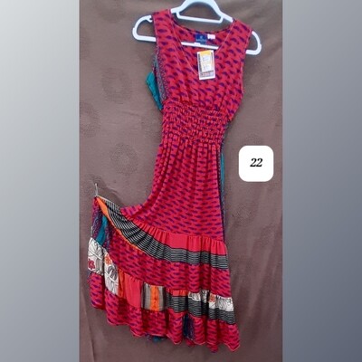 Recycled Sari Summer Dress -Small- #22