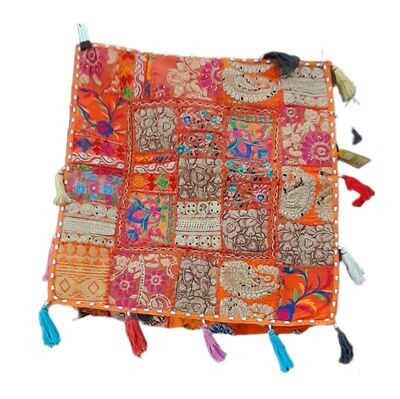 Recycled Patchwork Cushion Cover Orange