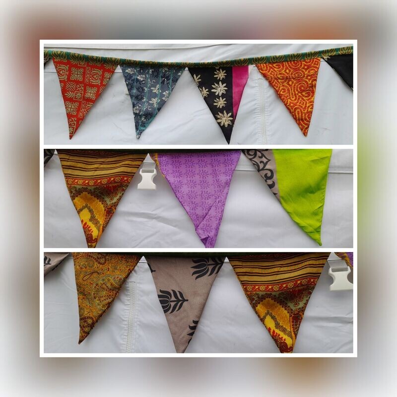 Recycled Sari Silk Bunting