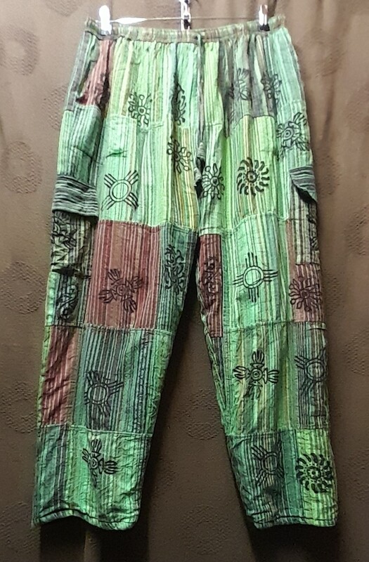 SG - Fleece Lined!! Patchwork Cargo Trousers -  (60" Hip) GREEN
