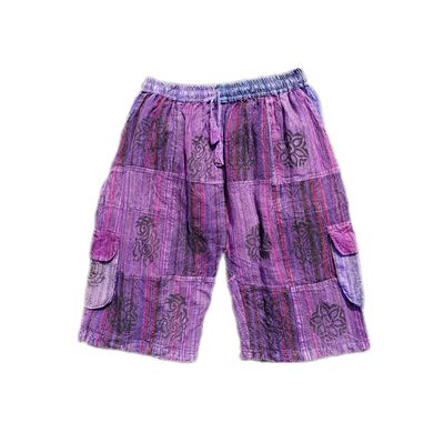 Purple Patchwork Shorts 48" Hip