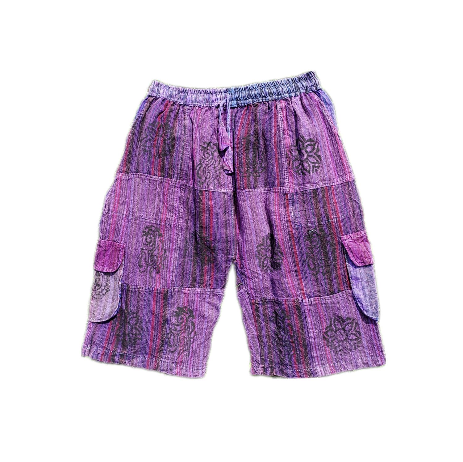 Purple Patchwork Shorts 48" Hip