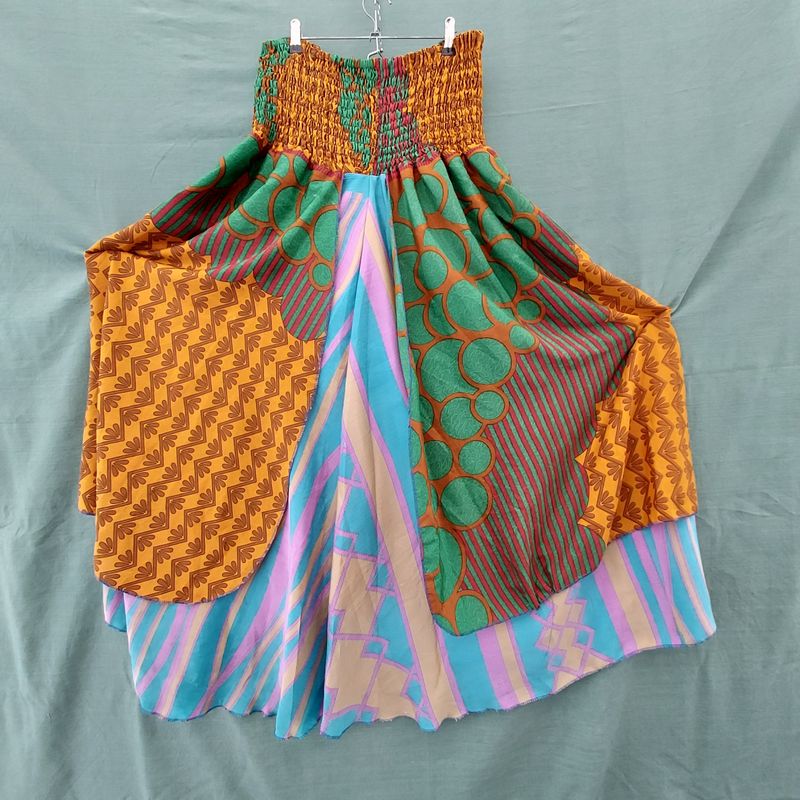 SG - Recycled Sari Boob Tube Dress or Elasticated Skirt