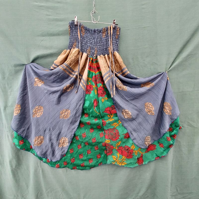 SG - Recycled Sari Boob Tube Dress or Elasticated Skirt