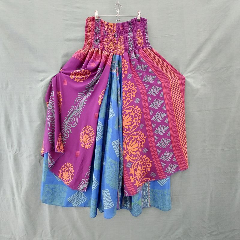 SG - Recycled Sari Boob Tube Dress or Elasticated Skirt