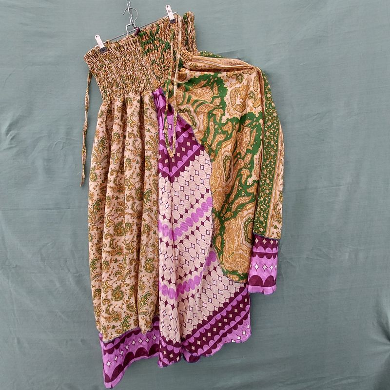 SG - Recycled Sari Boob Tube Dress or Elasticated Skirt