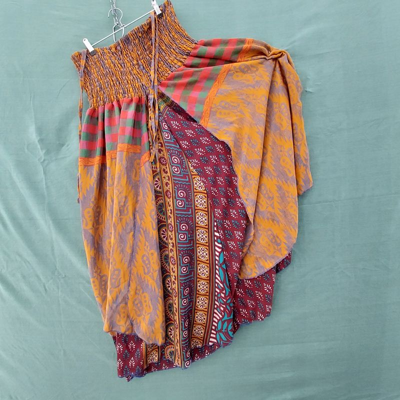 SG - Recycled Sari Boob Tube Dress or Elasticated Skirt