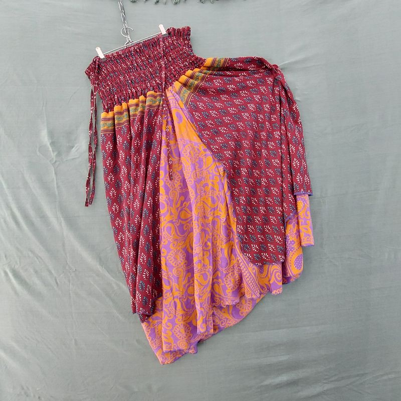 SG - Recycled Sari Boob Tube Dress or Elasticated Skirt