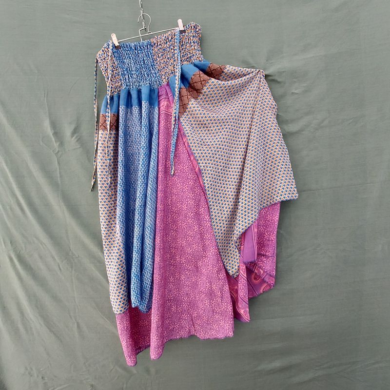 SG - Recycled Sari Boob Tube Dress or Elasticated Skirt