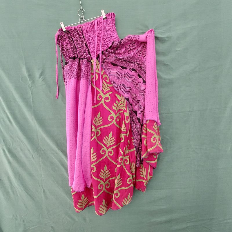 SG - Recycled Sari Boob Tube Dress or Elasticated Skirt