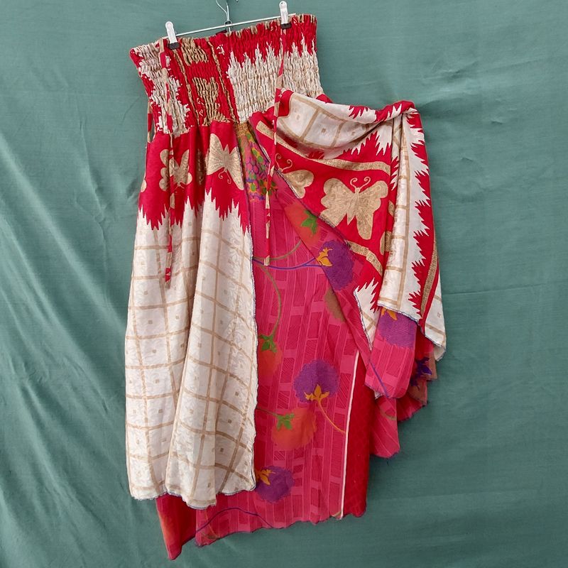 SG - Recycled Sari Boob Tube Dress or Elasticated Skirt