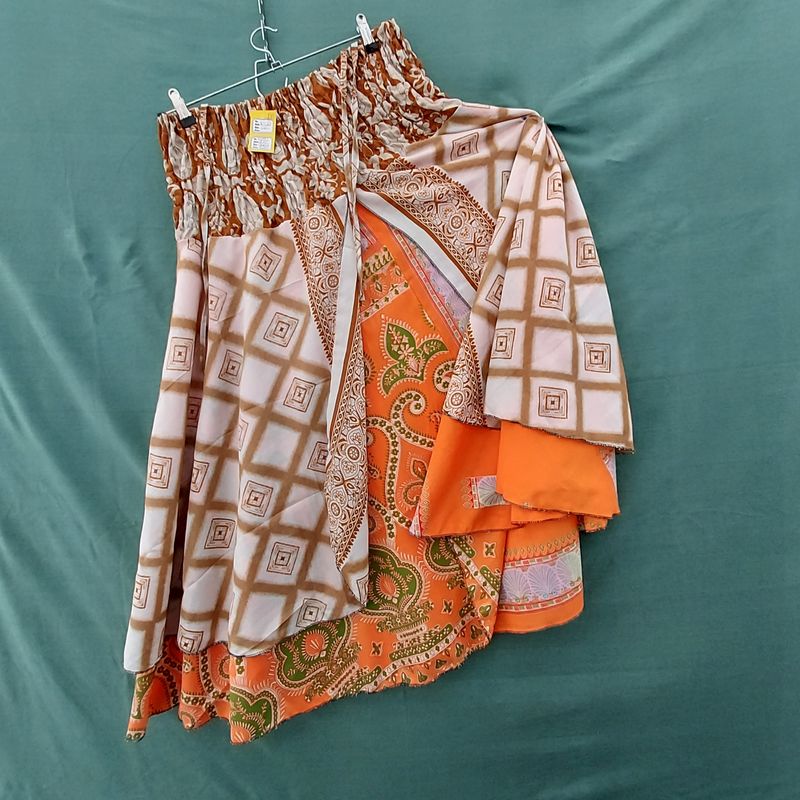 SG - Recycled Sari Boob Tube Dress or Elasticated Skirt