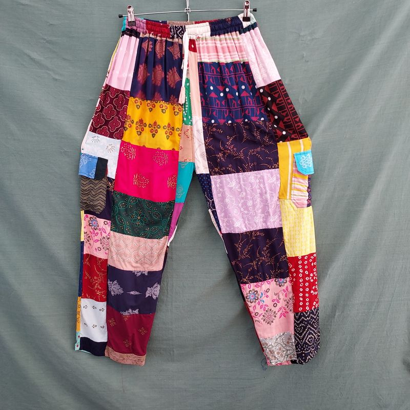 SG - Lightweight Patchwork Trousers - Navy Blue Mix