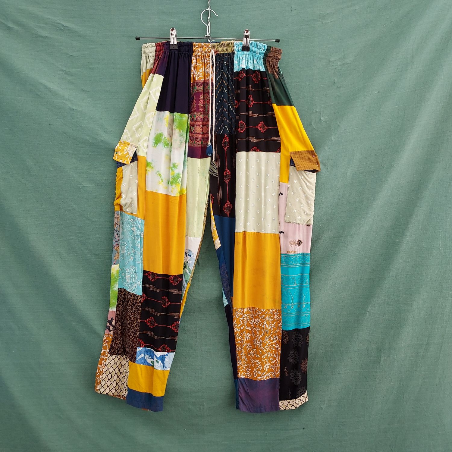 SG - Lightweight Patchwork Trousers - Mustard Blue Mix