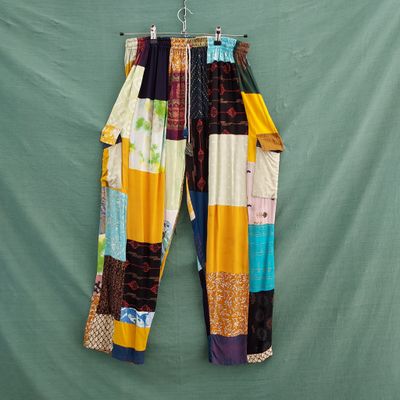 SG - Lightweight Patchwork Trousers - Mustard Blue Mix
