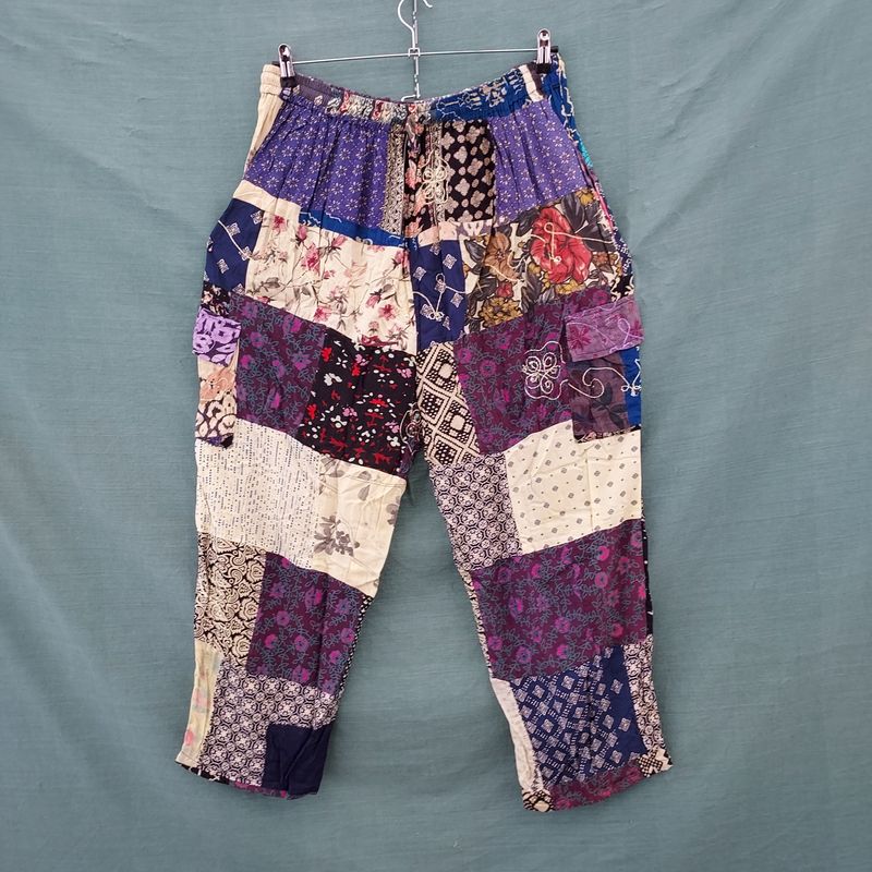 SG - Lightweight Patchwork Trousers - Purple Cream Mix
