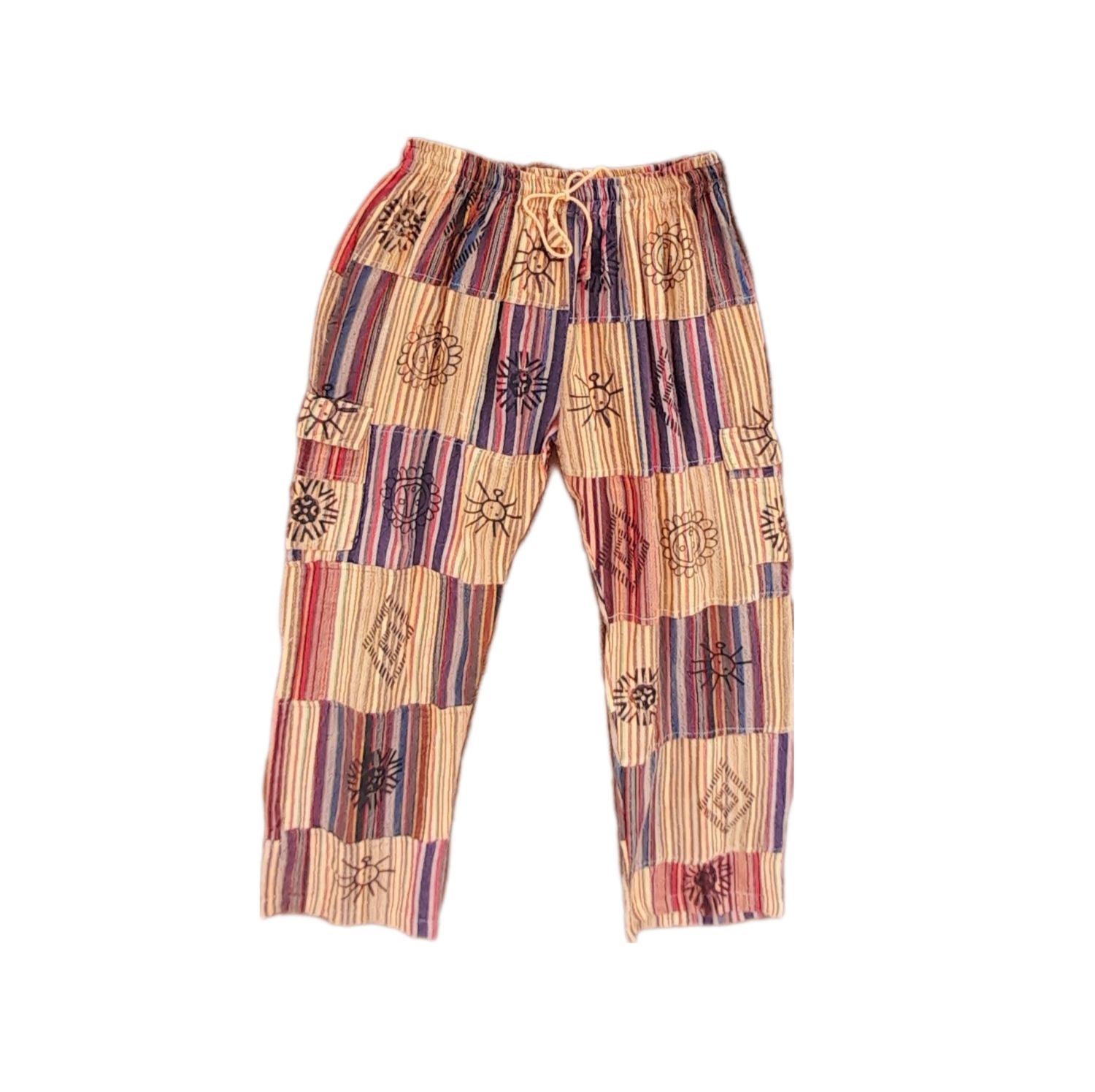 Block Printed, Patchwork, PEACHY Cargos - Various Sizes